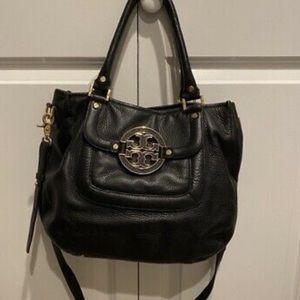 Authentic! Tory Burch Amanda Handbag Black Leather